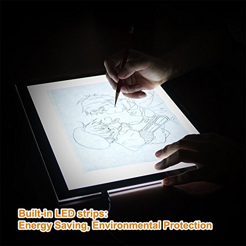 Caja de Luz Para Calcar,LED Light Tracing Pad,Dibujo Copiadora Escritorio Protección Ojos Diseño A4 Tacto Ligereza Ajustable Inteligente para el artista Cartón Hacer Sketch Diseño(Professional)