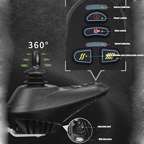 Cajolg Oiiits Plegable Ligera Silla De Ruedas EléCtrica,360 ° Palanca de Mando Batería de Litio Ancianos y Discapacitados con Sillas Electricas, Anciano Compacto Inteligente Carro Electrica