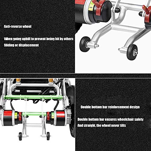Cajolg Oiiits Plegable Ligera Silla De Ruedas EléCtrica,360 ° Palanca de Mando Batería de Litio Ancianos y Discapacitados con Sillas Electricas, Anciano Compacto Inteligente Carro Electrica