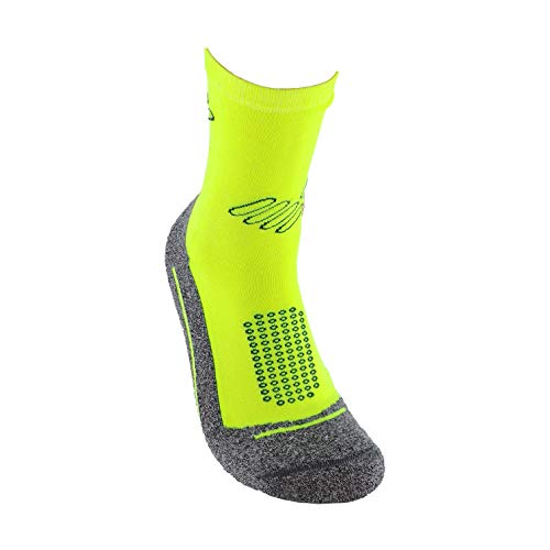 Calcetines deportivos (3 pares) SIN COSTURAS de alto rendimiento para hombre o mujer. Ideales para deportes como running, crossfit, ciclismo, pádel, trekking; Cómodos y resistentes. (Am/Az/Na, 43-46)