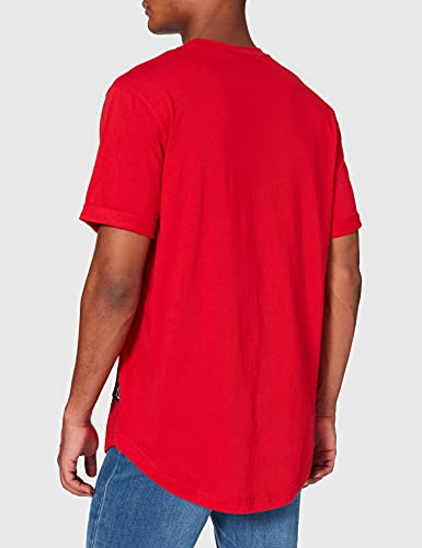 Calvin Klein Jeans Badge Turn Up Sleeve Camiseta, Salsa, M para Hombre