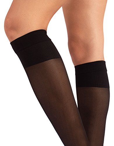 CALZITALY Hasta La Rodilla | Medias Unisex Con Compresion Media – Factor 8 | 40 Den | Calcetería Italiana | (35-38, Negro)