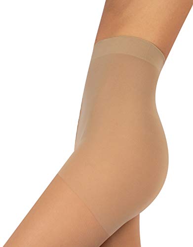 CALZITALY Medias con la Punta Abierta con Compression Graduada Fuerte 18-22 mm/Hg | S, M, L, XL | Natural, Negro | 140 DEN | Made in Italy (Natural, S)