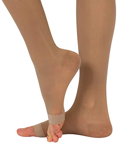 CALZITALY Medias con la Punta Abierta con Compression Graduada Fuerte 18-22 mm/Hg | S, M, L, XL | Natural, Negro | 140 DEN | Made in Italy (Natural, S)