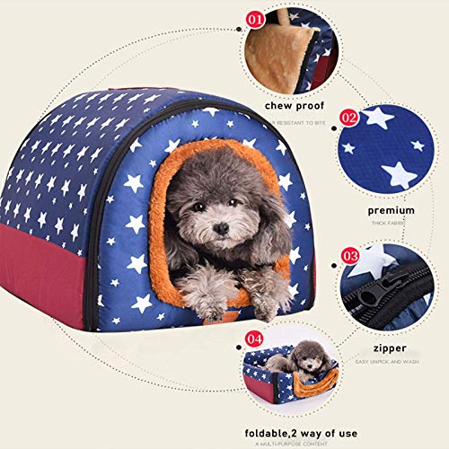 Cama extra grande para perros con techo XL, Labrador Calming Cave Medium Lavable Ortopédico Cojín de mimbre Calentado Almohadilla Anti Ansiedad Masticar Jumbo Pequeña Tienda Resistente