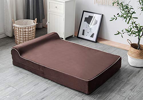 Cama ortopédica de Espuma viscoelástica con Almohada para Perros, Incluye Protector Interior Impermeable y Funda extraíble