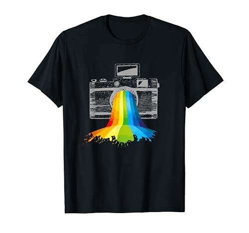 Cámara de fotos arco iris para regalo Camiseta