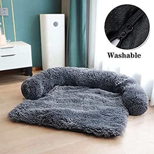 Camas para perros medianas lavables ortopédicos con cremallera invisable para aliviar el estrés, sofá cama, cojín para mascotas mejorado, bolsa antideslizante (M, café)