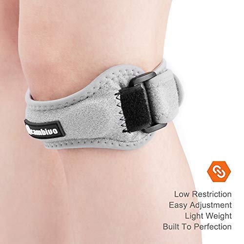 CAMBIVO 2 x Cinta Rotuliana, Rodillera Adjustable, Rodilla Protector con Correa, Banda de Soporte para Rótula Correr, Running, Voleibol, Béisbol