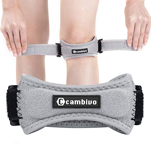 CAMBIVO 2 x Cinta Rotuliana, Rodillera Adjustable, Rodilla Protector con Correa, Banda de Soporte para Rótula Correr, Running, Voleibol, Béisbol