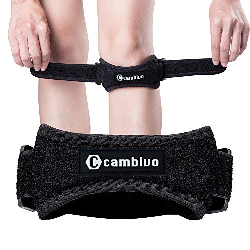 CAMBIVO 2 x Cinta Rotuliana, Rodillera Adjustable, Rodilla Protector con Correa, Banda de Soporte para Rótula Correr, Running, Voleibol, Béisbol