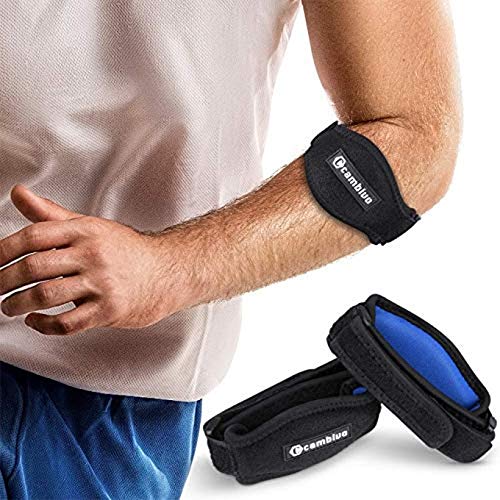 CAMBIVO 2 x Correas para Codo Mujer y Hombre, Cinta de Codo Deportiva Ajustables, Cincha con Velcro para Gym, Tenis, Golf, Gimnasio, Fitness