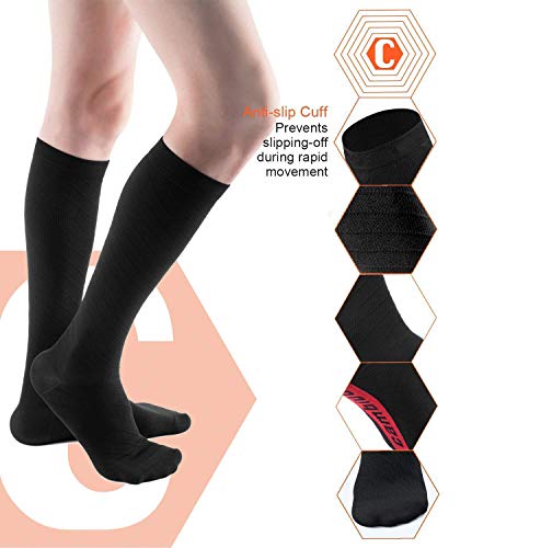 CAMBIVO 3 Pares Medias de Compresion Mujer y Hombre, Calcetines Compresivos, Calcetines de Compresion para Running, Deporte, Ciclismo, Futbol, Volar