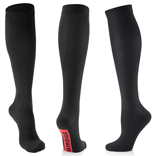 CAMBIVO 3 Pares Medias de Compresion Mujer y Hombre, Calcetines Compresivos, Calcetines de Compresion para Running, Deporte, Ciclismo, Futbol, Volar