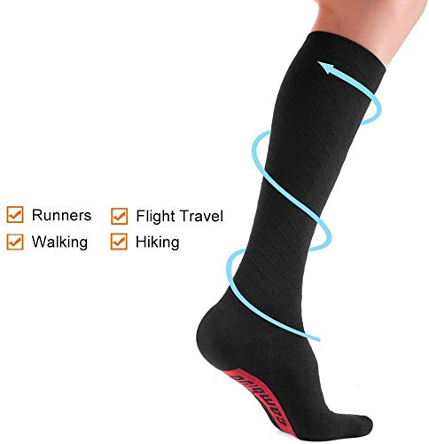 CAMBIVO 3 Pares Medias de Compresion Mujer y Hombre, Calcetines Compresivos Enfermera, Calcetines de Compresion para Running, Deporte, Ciclismo, Futbol, Volar