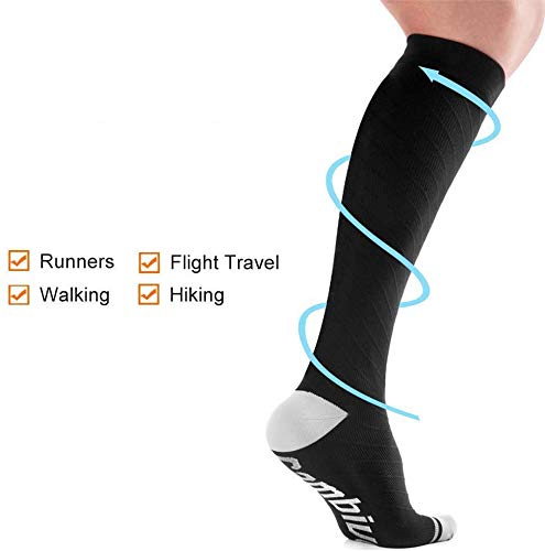 CAMBIVO 3 Pares Medias de Compresion Mujer y Hombre, Calcetines Compresivos Enfermera, Calcetines de Compresion para Running, Deporte, Ciclismo, Futbol, Volar