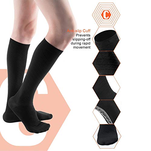 CAMBIVO 3 Pares Medias de Compresion Mujer y Hombre, Calcetines Compresivos Enfermera, Calcetines de Compresion para Running, Deporte, Ciclismo, Futbol, Volar