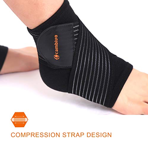 CAMBIVO Tobillera para Esguince, 2 x Tobilleras Estabilizadora Taloneras de Compresion para Hombre y Mujer, Fascitis Plantar, Tobillera Deportiva con Cincha para Running, Tendon de Aquiles