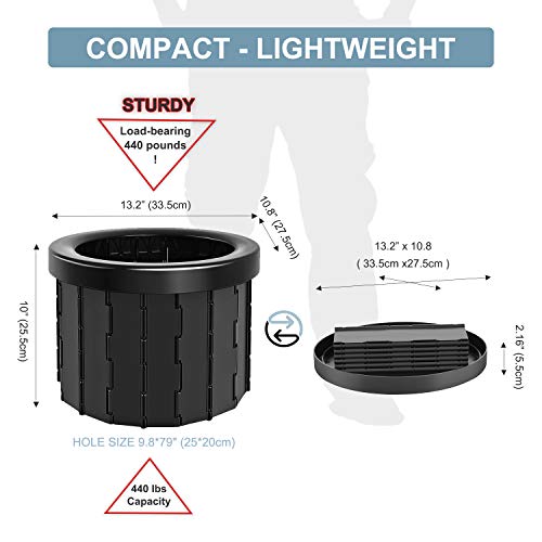 Cámping Portátil Plegable Inodoro, Viene con un Urinario Portatil Mujer de Viaje, Lavable, Resistente, Compacto, para Cámping, Senderismo, Viajes Largos, Atascos de Tráfico