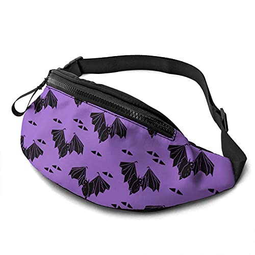 Cangurera Halloween Bat Fanny Pack Waist Bags For Women & Men, Casual Belt Bag Crossbody Bum Bag with Adjustable Strap For Outdoors Running Hiking