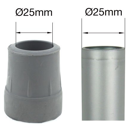 Cantidad 10x: 25mm Conteras Virolas De Goma Para Muletas Bastones Andadores - Por Lifeswonderful®