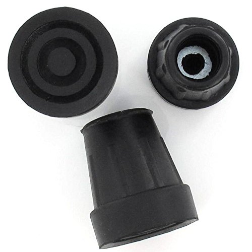 Cantidad 2x: 18/19mm Conteras Virolas De Goma Para Muletas Y Bastones - Negro - Por Lifeswonderful®