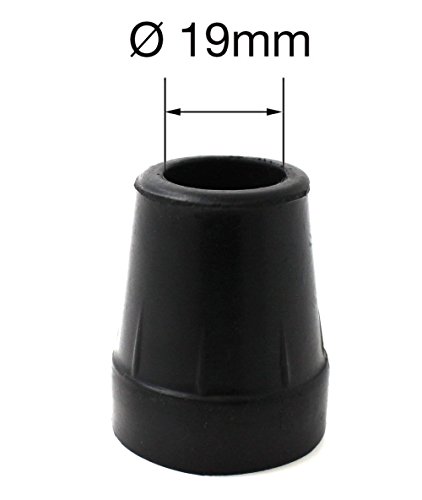 Cantidad 4x: 19mm Conteras De Goma Para Bastones - Negro - Por Lifeswonderful®