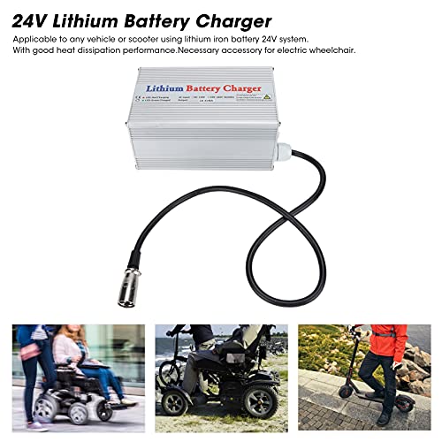 Cargador De Batería De Litio De 24 V 8 A Para Sillas De Ruedas, Cargador De Batería De Protección Contra Cortocircuitos De Salida Profesional Para Bicicletas Eléctricas, Scooter De Movilidad(EU)