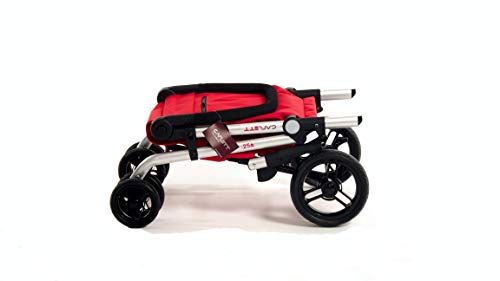 Carlett Carro de la Compra 4 Ruedas | Lett450 | Carrito Plegable con Bolsa Extraíble de Gran Capacidad 25kg/40L, Polietileno, Rojo