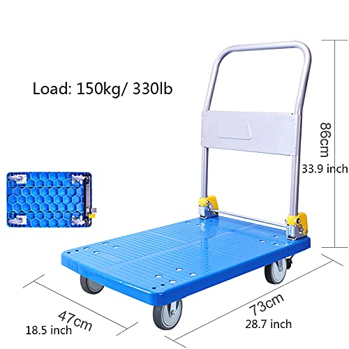 Carretillas Carrera de plataforma de plataforma de plataforma plegable de la plataforma con la manija de metal y las ruedas silenciosas para la librería de la oficina Trolley de alta capacidad