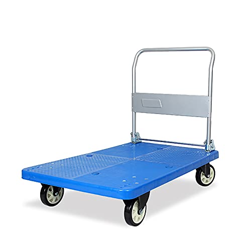 Carretillas Chasis de plástico de camión de plataforma con mango plegable de alta capacidad de carga para facilitar su transporte y almacenamiento duradero carrito de mano ( Size : Small )