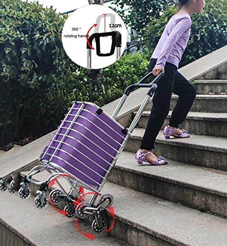 Carro de la Compra Plegable, Carrito de la Tienda 2 en 1 y Pliegue Manual con Ruedas para Subir escaleras, Bolsa Desmontable Bolsa de supermercado con Ruedas (Color : A)