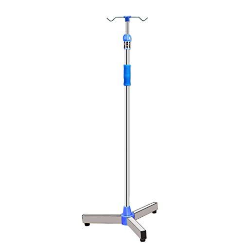 Carts Soporte para Suero Intravenoso Portátil de Acero Inoxidable, Altura Ajustable 110cm-190cm, 2 Ganchos / 4 Ganchos, para Hospitales, Clínicas, Atención Domiciliaria