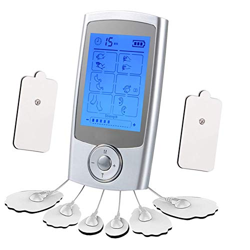 CARYWON Masajeador Electroestimulador Digital EMS TENS Masaje Recargable 16 Modos 8 Pads 2 Canales Estimulador Muscular Recargable Masajeador Electro