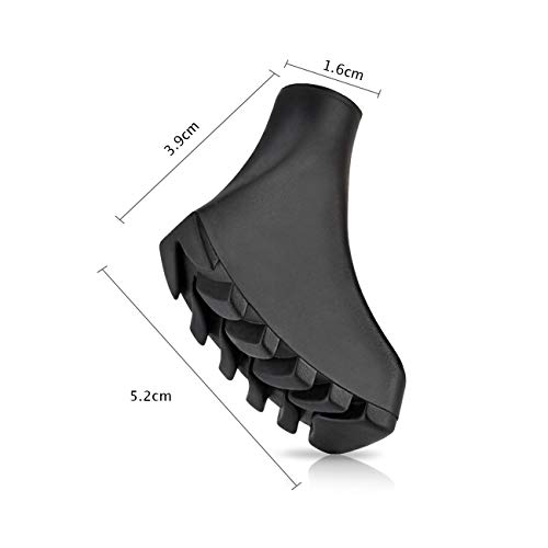 CCKOLE - 12 Piezas / 6 Pares de Amortiguadores de Caucho Asfáltico Puntas para Bastones de Senderismo e Bastones de Marcha Nórdica (A)