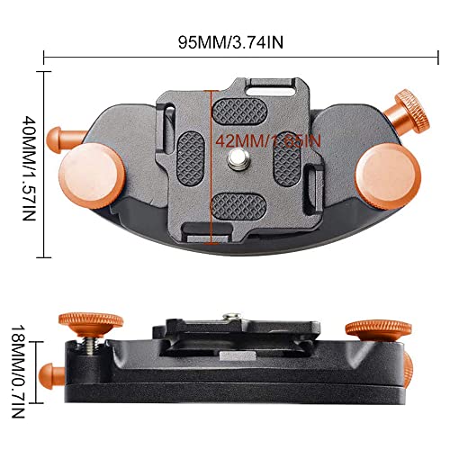 Cdemiy Clip para Cinturón de Cámara, Cinturón de la Cámara Hebilla del cinturón de liberación rápida para Cámara Réflex Digital para Viajes, Senderismo, Entrenamiento de Campo (Naranja)