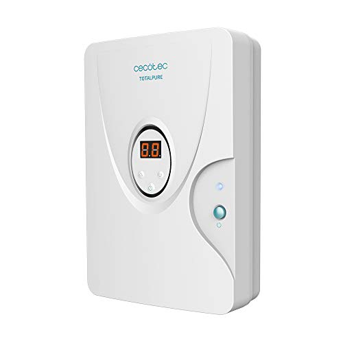 Cecotec Generador de Ozono Doméstico TotalPure 3000 Smart Ozone. Expulsión 600 MG/h, Potencia 10 W, Temporizador hasta 30 min, Incluye 2 Piedras purificadoras, Cobertura 30m2