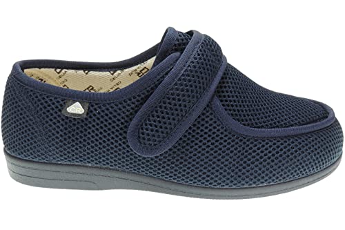 CELIARUIZ Wallaby-REJ Zapatilla Wallaby Rejilla Extra Ancho Especial Antibacteriana Sanitized Diabéticos Posoperatorio Ajuste Velcro Hombre Mujer Unisex Marino Talla 44