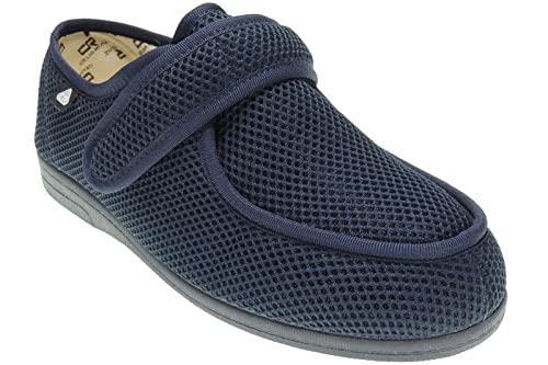 CELIARUIZ Wallaby-REJ Zapatilla Wallaby Rejilla Extra Ancho Especial Antibacteriana Sanitized Diabéticos Posoperatorio Ajuste Velcro Hombre Mujer Unisex Marino Talla 44