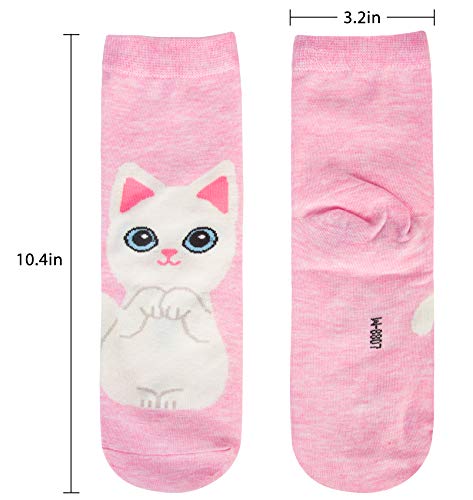 Chalier 6 Pares Calcetines de Animales de Mujer Calcetines Divertidos para Mujer Calcetines para Gatos y Perros