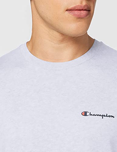 Champion Classic Small Logo Crewneck T-Shirt Camiseta, Blanco, S para Hombre