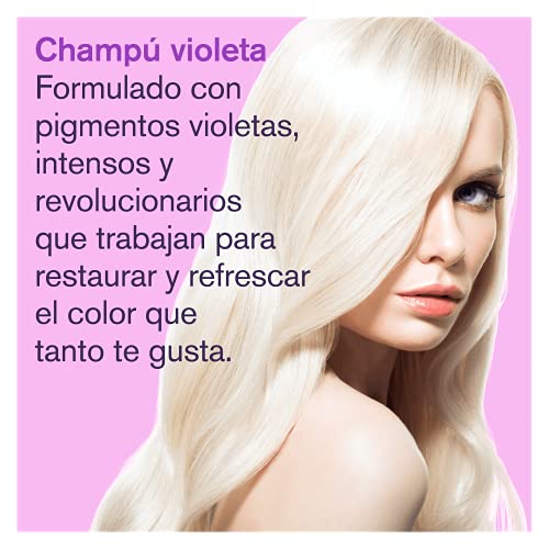 Champú Matizador Rubio con Pigmentos Violetas Para Conseguir Tonos Plateados - Adiós al Amarillo: Revitaliza el Cabello Rubio Teñido, Decolorado y con Mechas - Sin Sulfatos - 237 ml