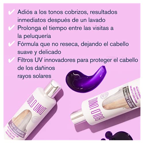 Champú Matizador Rubio con Pigmentos Violetas Para Conseguir Tonos Plateados - Adiós al Amarillo: Revitaliza el Cabello Rubio Teñido, Decolorado y con Mechas - Sin Sulfatos - 237 ml