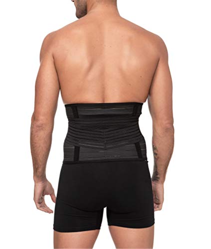 Channo Faja Cinturón Lumbar para Espalda Hombre y Mujer Doble Ajuste Fuerte (Negro, L/XL)