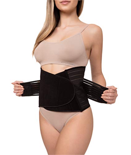 Channo Faja Cinturón Lumbar para Espalda Hombre y Mujer Doble Ajuste Fuerte (Negro, L/XL)