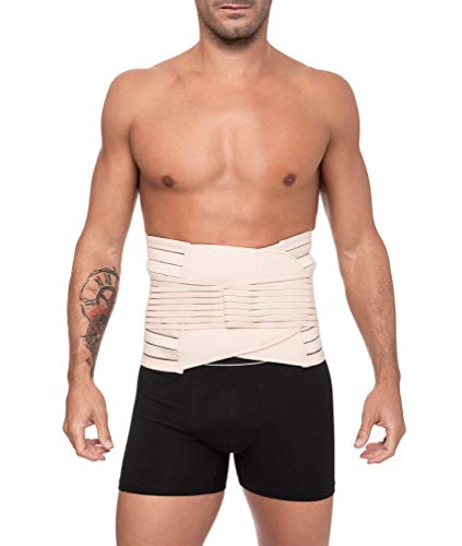 Channo Faja Cinturón Lumbar para Espalda Hombre y Mujer Doble Ajuste Fuerte (Visón, XXL/XXXL)