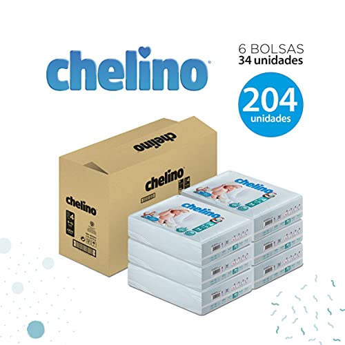 Chelino Pañal infantil Talla 4 Gateo (9-15kg), 204 Pañales