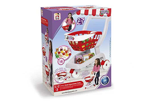 Chicos - Gran Carrito Supermercado Plegable, con Sillita para Bebé, 18 Accesorios Incluidos, (Fábrica de Juguetes 84158)