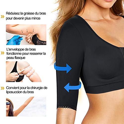 CHUMIAN - Brazo reductor de tirantes para mujer, Negro , M