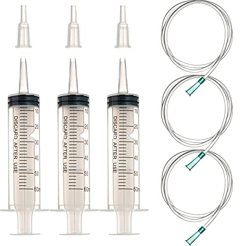 Cilindro de plástico grande de 60 ml con manguera para laboratorios científicos, riego de jardín, industria (3, 60 ml)